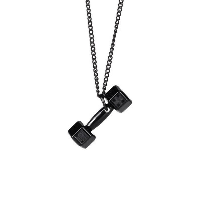 Wholesale Fitness barbell dumbbell men's necklace